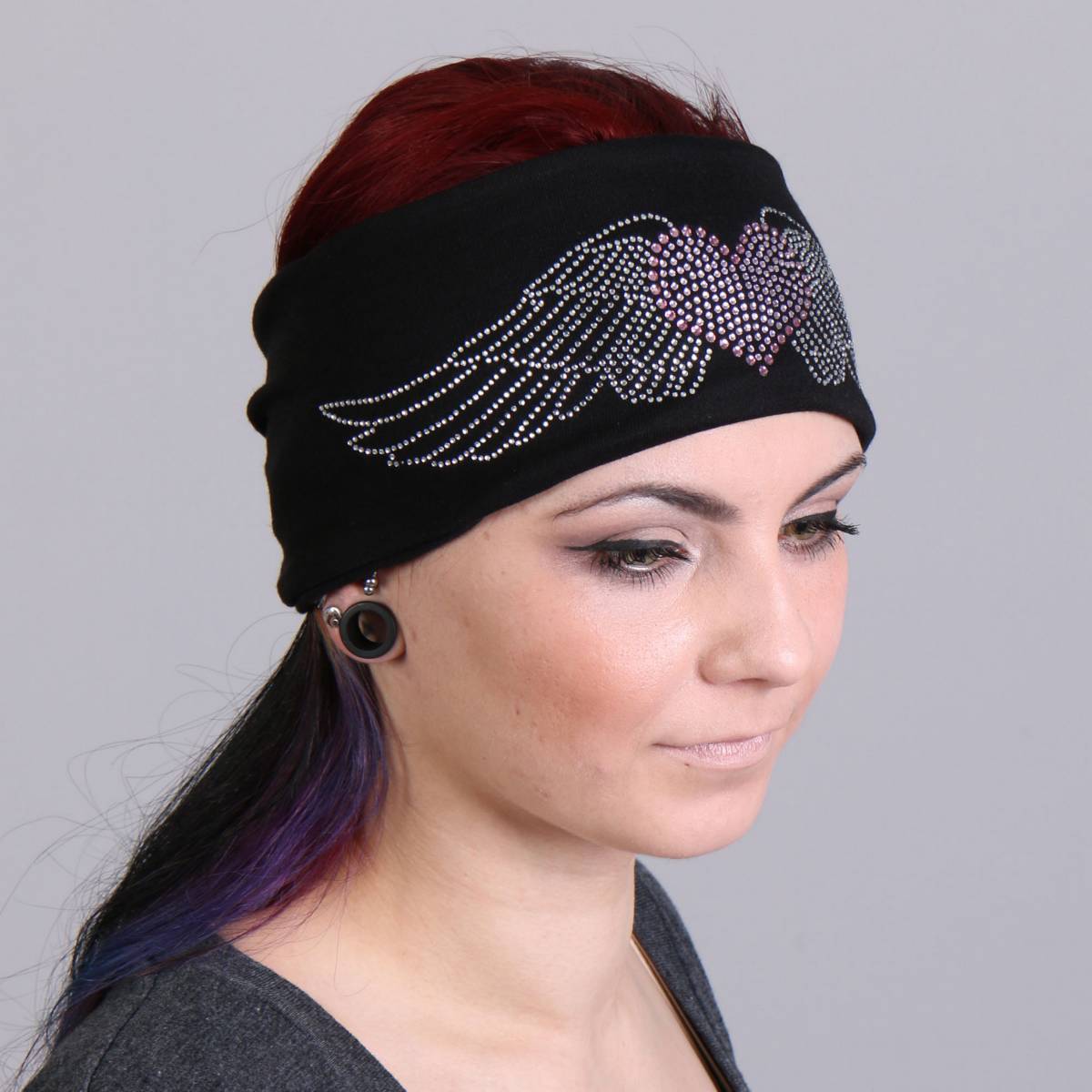 Hot Leathers RWC1003 Original Heart with Wings Bling Headwrap