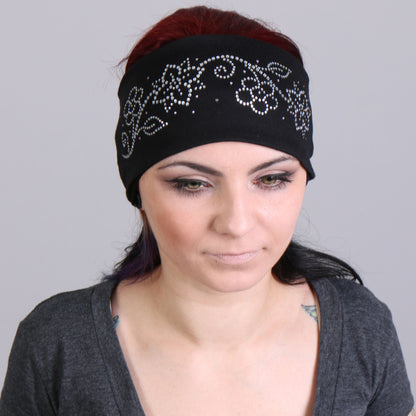 Hot Leathers RWC1005 Original Flowers Bling Headwrap