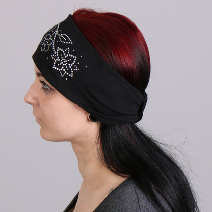 Hot Leathers RWC1005 Original Flowers Bling Headwrap