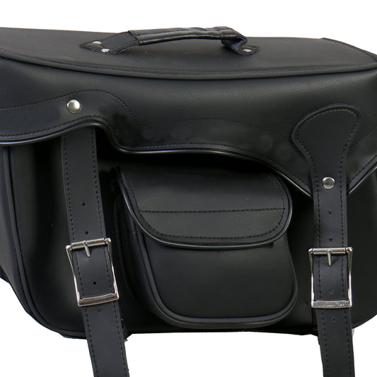 Hot Leathers SDA1005 Extra Large Saddlebags with Concealed Carry Pocket and Reflective Piping 20X11X7