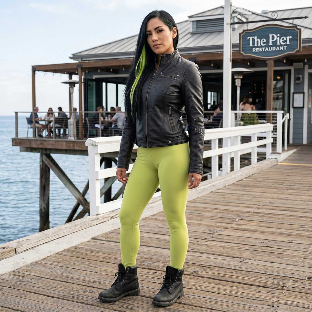 Milwaukee Leather SFL2800 Women's Racer Black Stand Up Collar Motorcycle Fashion Leather Jacket