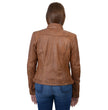 Milwaukee Leather SFL2800 Women's Racer Whiskey Stand Up Collar Motorcycle Fashion Leather Jacket