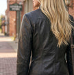 Milwaukee Leather SFL2801 Women's Racer Black Stand Up Collar Motorcycle Fashion Leather Jacket