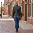 Milwaukee Leather SFL2801 Women's Racer Black Stand Up Collar Motorcycle Fashion Leather Jacket