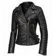 Milwaukee Leather Women's Velvet Vixen Black Naked Lambskin Moto Jacket - SFL2802