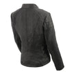 Milwaukee Leather SFL2806 Women's Quilted Black Mandarin Scuba Collar Fashion Casual Leather Jacket