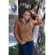 Milwaukee Leather SFL2810 Women's Cognac Scuba Style Fashion Leather Jacket with Drawstring and Hoodie