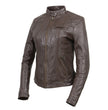 Milwaukee Leather Vintage SFL2811 Women's Brown Zipper Front Motorcycle Casual Fashion Leather Jacket