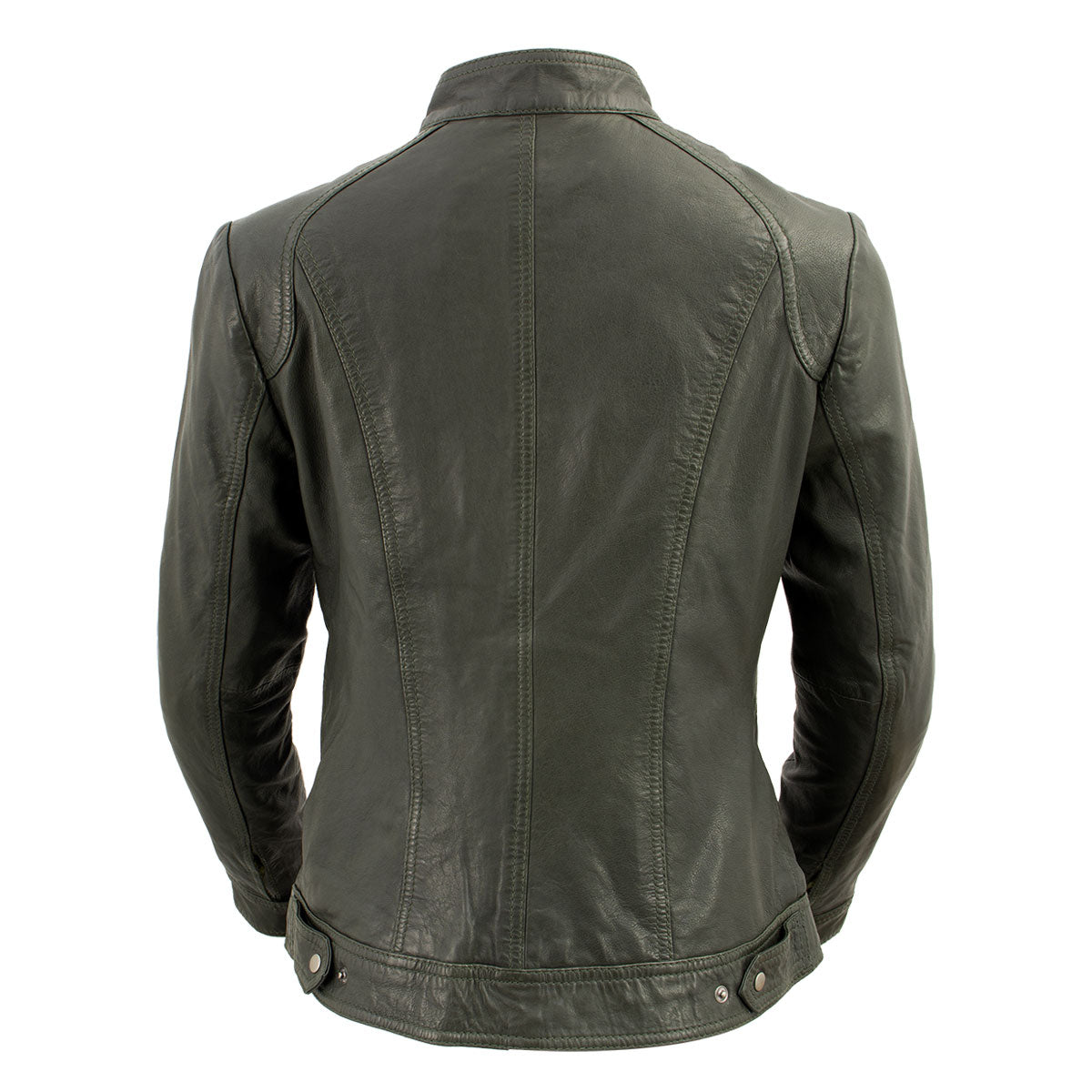 Milwaukee Leather Vintage SFL2811 Women's Olive Zipper Front Motorcycle Casual Fashion Leather Jacket