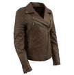 Milwaukee Leather Brown Vintage Motorcycle Inspired Vegan Tan Fashion Leather Jacket for Women - SFL2812