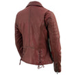 Milwaukee Leather Red Vintage Motorcycle Inspired Vegan Tan Fashion Leather Jacket for Women SFL2812