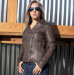 Milwaukee Leather Brown Vintage Motorcycle Inspired Vegan Tan Fashion Leather Jacket for Women - SFL2812