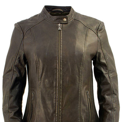 Milwaukee Leather Vintage SFL2813 Women's Brown Leather Moto Style Fashion Jacket