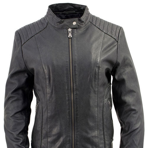 Milwaukee Leather Vintage SFL2814 Women's Black Leather Motorcycle Style Fashion Jacket