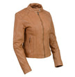 Milwaukee Leather Vintage SFL2814 Women's Cognac Leather Moto Style Fashion Jacket