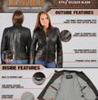 Milwaukee Leather SFL2825 Women's Snap Collar Black Lambskin Leather Jacket