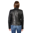 Milwaukee Leather SFL2825 Women's Snap Collar Black Lambskin Leather Jacket
