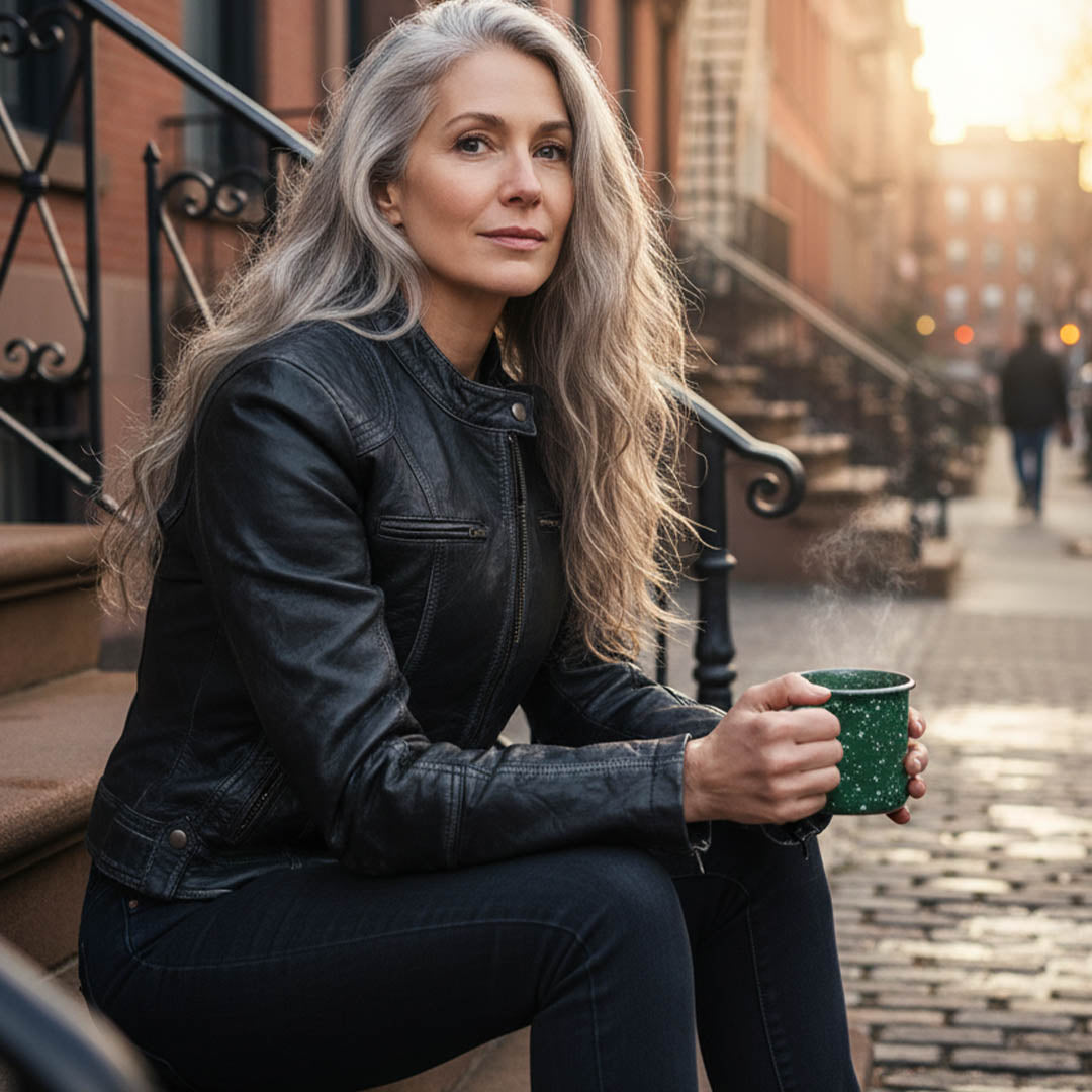 Milwaukee Leather SFL2830 Women's Black Sheepskin Scuba Style Fashion Leather Jacket