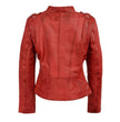 Milwaukee Leather Women's Distressed Red Vegan Leather Motorcycle Style Fashion Jacket SFL2845