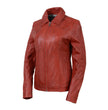 Milwaukee Leather SFL2850 Women's Classic Red Zippered Motorcycle Style Fashion Leather Jacket with Shirt Style Collar