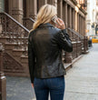 Milwaukee Leather SFL2850 Women's Classic Black Zippered Motorcycle Style Fashion Leather Jacket with Shirt Style Collar