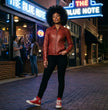 Milwaukee Leather SFL2850 Women's Classic Red Zippered Motorcycle Style Fashion Leather Jacket with Shirt Style Collar