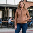 Milwaukee Leather SFL2850 Women's Classic Saddle Zippered Motorcycle Style Fashion Leather Jacket with Shirt Style Collar