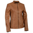 Milwaukee Leather SFL2855 Women's Saddle Zip Front Leather Jacket with Side Stretch Fitting