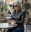 Milwaukee Leather SFL2855 Women's Black  Zip Front Fashion Leather Jacket with Side Stretch Fitting
