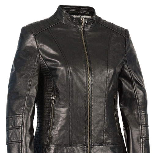 Milwaukee Leather Women's Zip Front Stand Up Collar Black Leather Jacket SFL2860