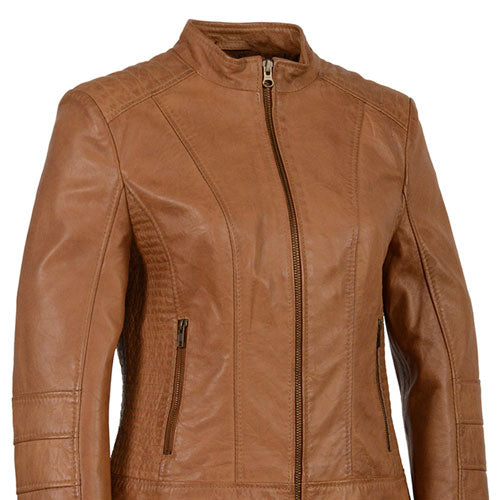 Milwaukee Leather SFL2860 Women's Saddle Zip Front Stand Up Collar Leather Jacket