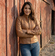 Milwaukee Leather SFL2860 Women's Saddle Zip Front Stand Up Collar Leather Jacket