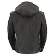 Milwaukee Leather SFL2865 Women's Black Scuba Style Fashion Casual Leather Jacket with Hoodie
