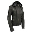 Milwaukee Leather SFL2865 Women's Black Scuba Style Fashion Casual Leather Jacket with Hoodie