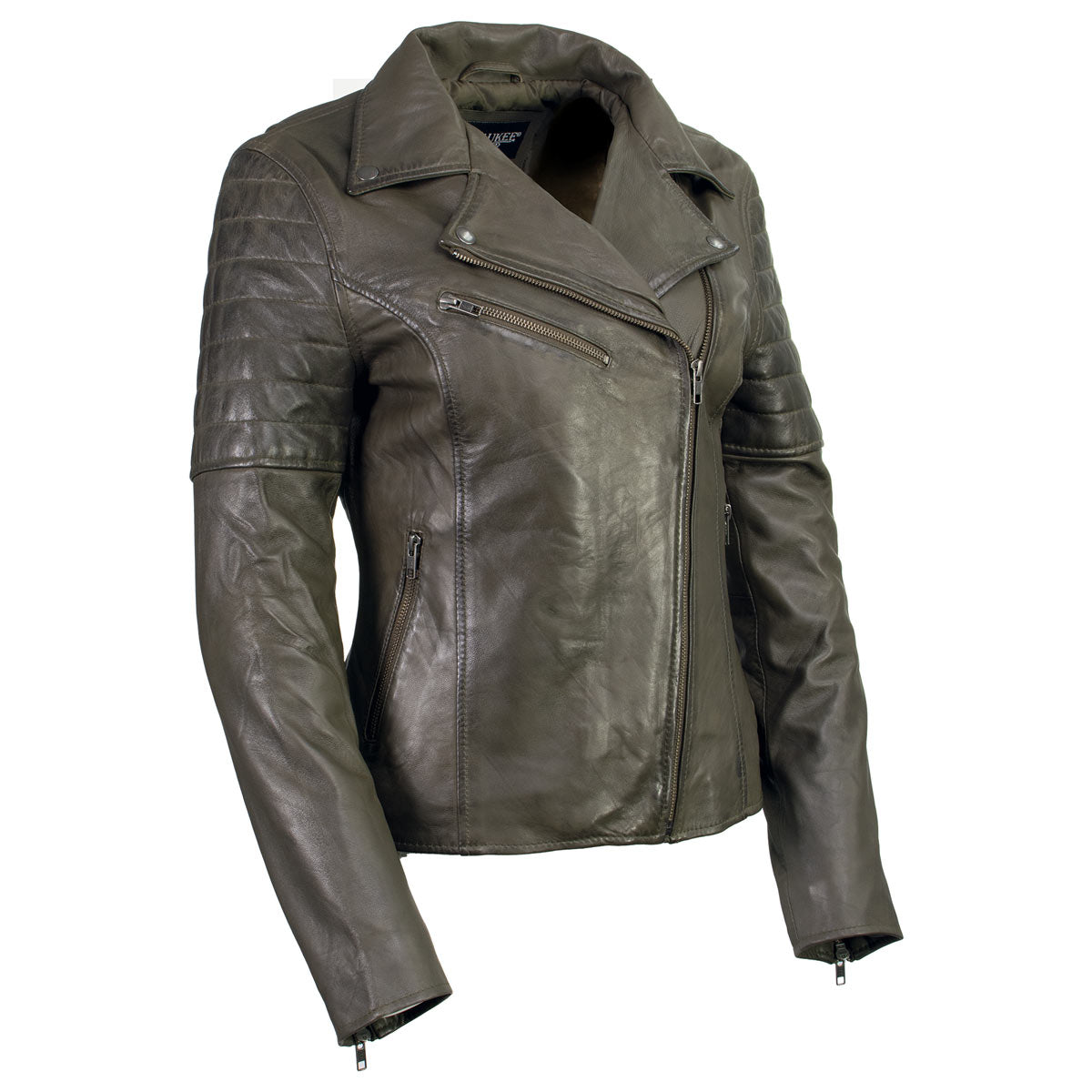 Milwaukee Leather Women's Duchess Olive Motorcycle Style Fashion Casual Leather Jacket SFL2870