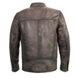 Milwaukee Leather SFM1800 Men's 'Cafe Racer' Anthracite Lambskin Leather Jacket