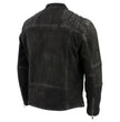 Milwaukee Leather Vintage SFM1801 Men's Black Nubuck Leather Zipper Front Motorcycle Style Fashion Jacket