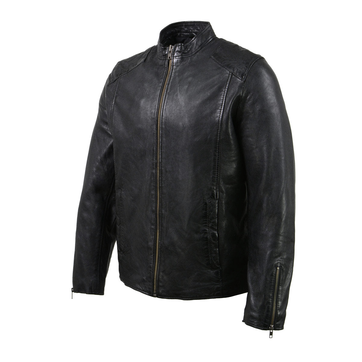 Milwaukee Leather Vintage SFM1803 Men's Black Leather Moto Style Fashion Jacket