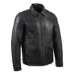 Milwaukee Leather Vintage SFM1804 Men's Classic Black Zipper Front Jacket with Shirt Collar