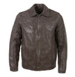 Milwaukee Leather Vintage SFM1804 Men's Classic Brown Zipper Front Jacket with Shirt Collar