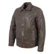 Milwaukee Leather Vintage SFM1804 Men's Classic Brown Zipper Front Jacket with Shirt Collar