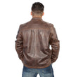 Milwaukee Leather SFM1805 Men's Brown Side Stitch Cafe Racer Lambskin Leather Jacket