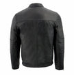 Milwaukee Leather SFM1806 Men's Black Euro Collar Cafe Style Leather Jacket