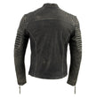 Milwaukee Leather Vintage SFM1808 Men's Black Leather Seamed Shoulder Zipper Front Jacket