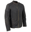 Milwaukee Leather Vintage SFM1808 Men's Brown Leather Seamed Shoulder Zipper Front Jacket