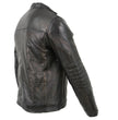 Milwaukee Leather SFM1809 Men's Two-Tone Euro Collar Cafe Style Leather Jacket