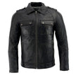 Milwaukee Leather SFM1810 Men's Black Lamsbkin Patch Pocket Leather Jacket