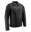 Milwaukee Leather SFM1810 Men's Black Lamsbkin Patch Pocket Leather Jacket