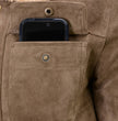 Milwaukee Leather Vintage SFM1811 Men's Classic Taupe Suede Leather Fashion Coat Jacket w/ Plush Sherpa Inside Lining