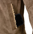 Milwaukee Leather Vintage SFM1811 Men's Classic Taupe Suede Leather Fashion Coat Jacket w/ Plush Sherpa Inside Lining